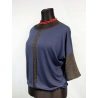 Bluzka Blanka - granatowa ze wstawkami z brokatem